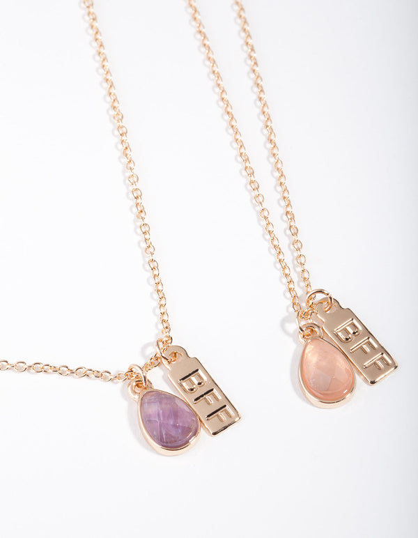 Kids Multi Semi-Precious Necklace 2 Pack