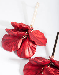 Red Petal Drop Earrings - link has visual effect only