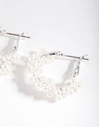 Pearly Bead Cluster Hoop Earrings - link has visual effect only