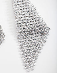 Silver Diamante Mesh Statement Earrings - link has visual effect only