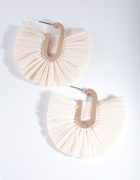Raffia Fan Hoop Earrings - link has visual effect only