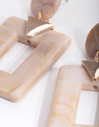 Brown Open Square Drop Earrings - link has visual effect only