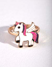 Kids Gold Standing Unicorn Ring - link has visual effect only