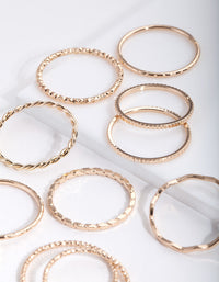 Gold Textured Mixed Size Ring Pack - link has visual effect only