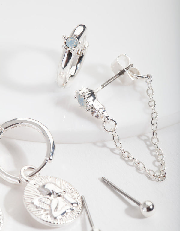 Silver Angel Earring Stack Pack