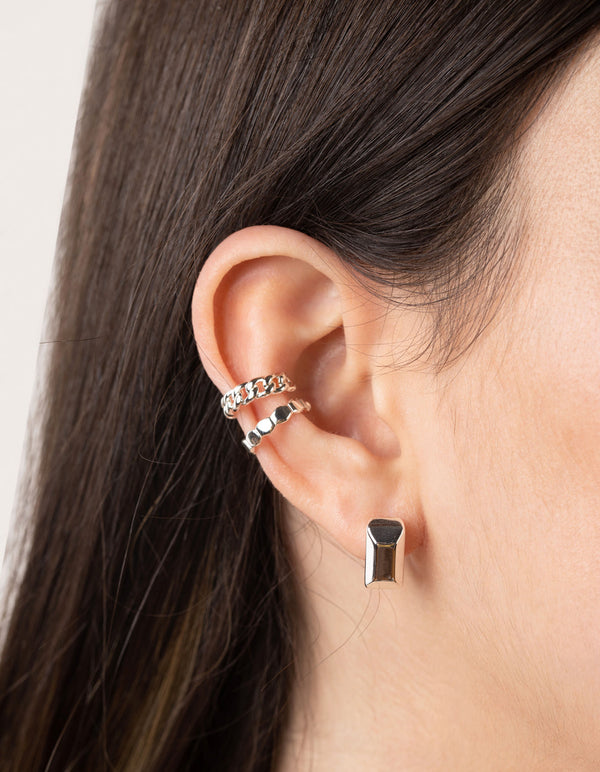 Silver Chain Crawler and Cuff Earring Stack Pack