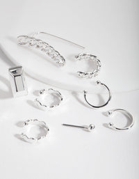 Silver Chain Crawler and Cuff Earring Stack Pack - link has visual effect only