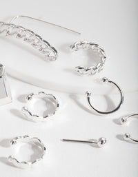 Silver Chain Crawler and Cuff Earring Stack Pack - link has visual effect only