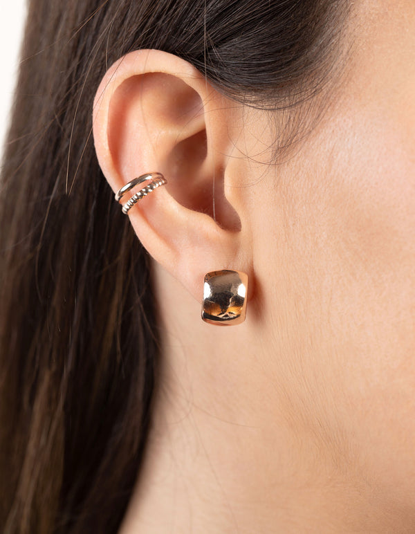 Rose Gold Textured Ear Cuff Pack