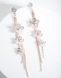 Rose Gold Cubic Zirconia Cluster Earrings - link has visual effect only