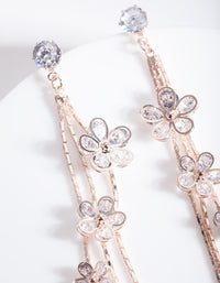 Rose Gold Cubic Zirconia Cluster Earrings - link has visual effect only