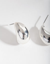 Silver Chunky Open Hoop Earrings - link has visual effect only