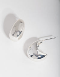 Silver Chunky Open Hoop Earrings - link has visual effect only
