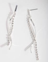 Silver Chain Twist Earrings - link has visual effect only