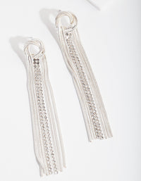 Silver Snake Chain Drop Earrings - link has visual effect only
