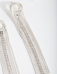 Silver Snake Chain Drop Earrings - link has visual effect only
