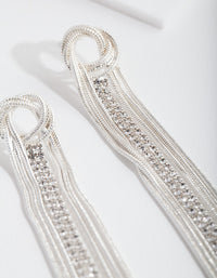 Silver Snake Chain Drop Earrings - link has visual effect only