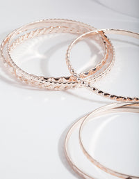 Rose Gold Textured Bangle 6 Pack - link has visual effect only