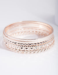 Rose Gold Textured Bangle 6 Pack - link has visual effect only