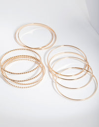 Gold Textured Twist Bangle 10 Pack - link has visual effect only