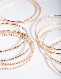 Gold Textured Twist Bangle 10 Pack - link has visual effect only