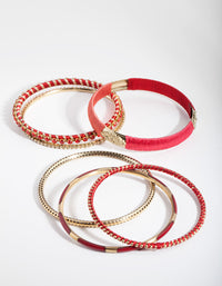 Red Mixed Bangle Pack - link has visual effect only