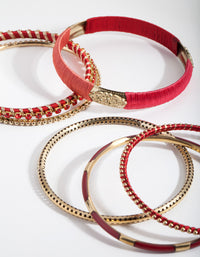 Red Mixed Bangle Pack - link has visual effect only