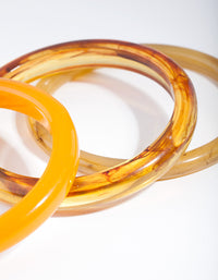 Yellow Brown Bangle 3 Pack - link has visual effect only