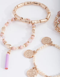 Pink Stretch Mixed Bangle Pack - link has visual effect only