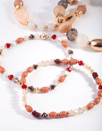 Gold Multi Neutral Bead Bracelet 4 Pack - link has visual effect only