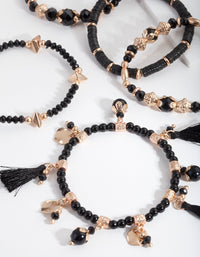 Black Stretch Mixed Bangle Pack - link has visual effect only