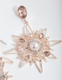 Rosegouden statement hemelse oorbellen - link has visual effect only