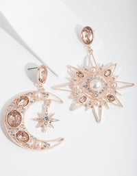 Rosegouden statement hemelse oorbellen - link has visual effect only