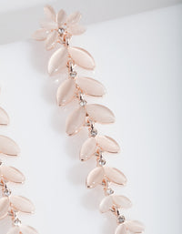 Rose Gold Cats Eye Petal Earrings - link has visual effect only