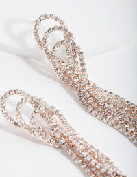 Rose Gold Triple Loop Diamante Earrings - link has visual effect only