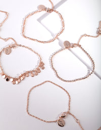 Rose Gold Diamante Disc Bracelet and Anklet 4 Pack - link has visual effect only