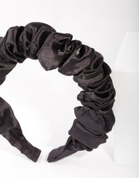 Black Satin Scrunch Headband - link has visual effect only