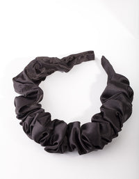 Black Satin Scrunch Headband - link has visual effect only