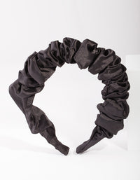 Black Satin Scrunch Headband - link has visual effect only