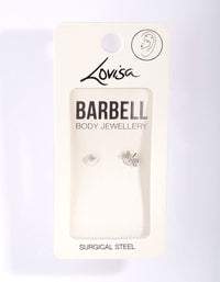 Silver Surgical Steel Cubic Zirconia Dragonfly Barbell 2-Pack - link has visual effect only