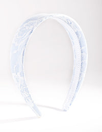 Opaska na głowę z niebieskiej koronki - link has visual effect only