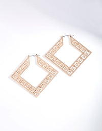 Gold Square Geometric Hoop Earrings - link has visual effect only