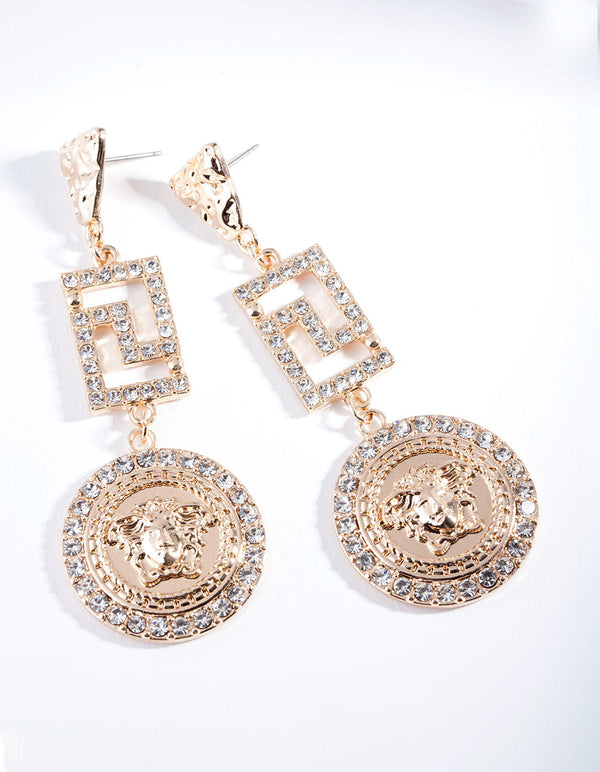 Gold Triple Goddess Earrings