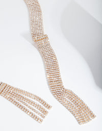 Gold Diamante Tassel Scarf - link has visual effect only