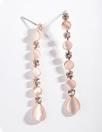 Rose Gold Bead Drop Earrings - link has visual effect only