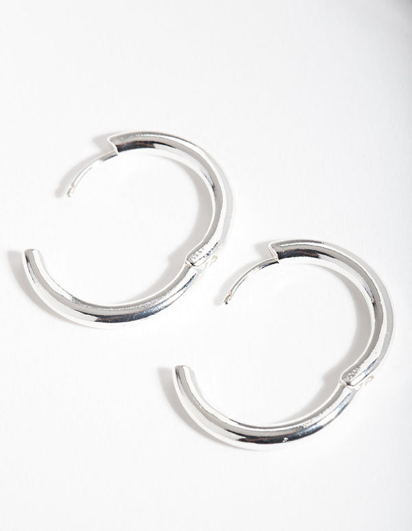Silver Small Polished Hoop Earrings