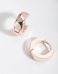 Rose Gold 4mm Thick Huggie Earrings - link has visual effect only