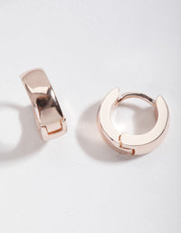 Rose Gold 4mm Thick Huggie Earrings - link has visual effect only