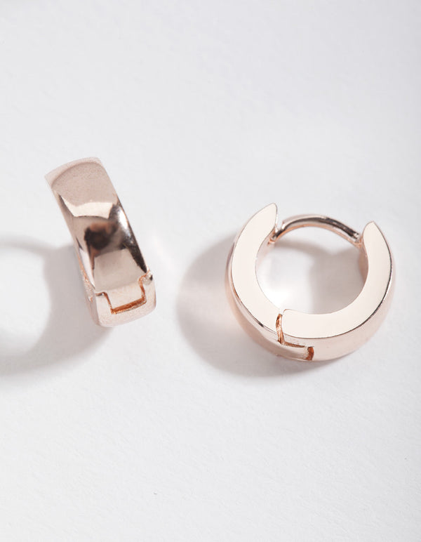 Rose Gold 4mm Thick Huggie Earrings