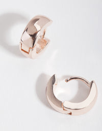 Rose Gold 4mm Thick Huggie Earrings - link has visual effect only